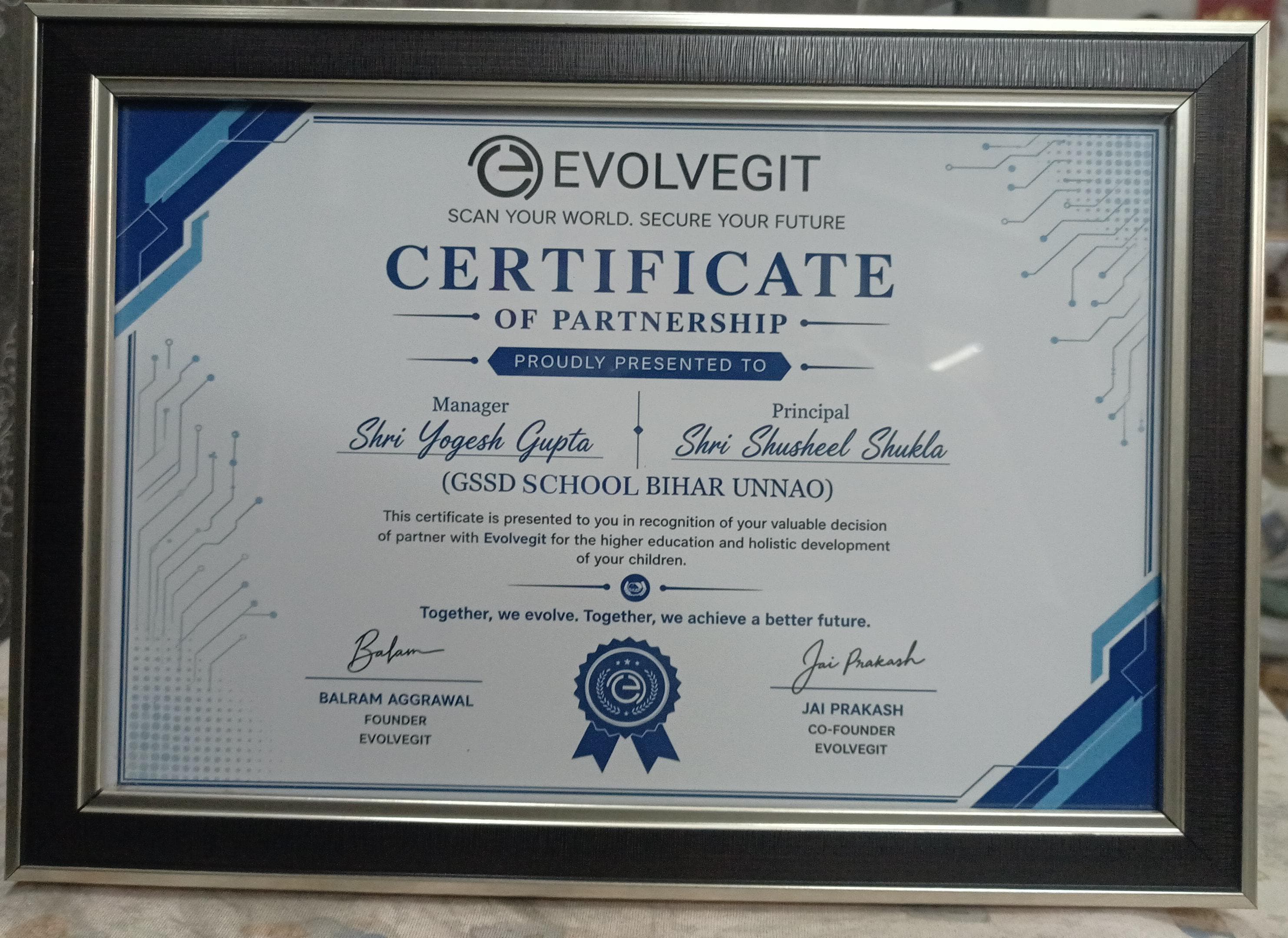 Evolvegit partnership certificate